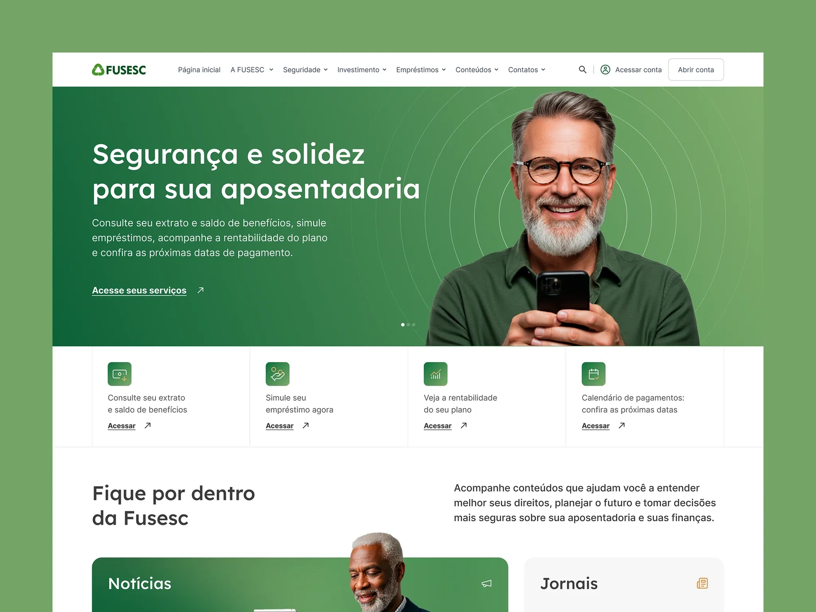 Tela de projeto de interface para produto digital